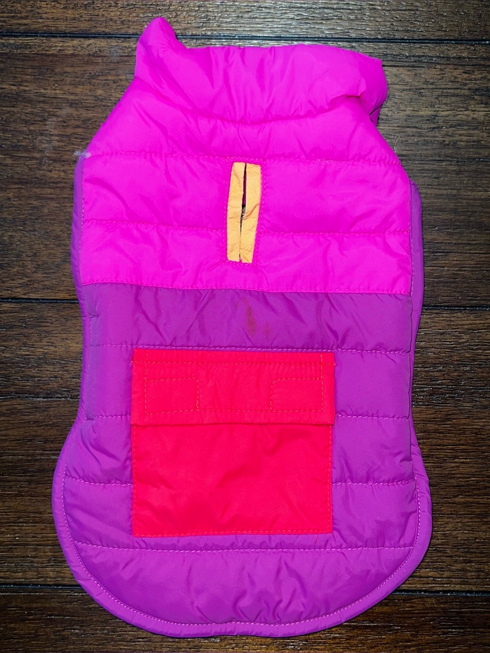Dog Puffer Jacket Pink Purple w/ Pocket (XS)